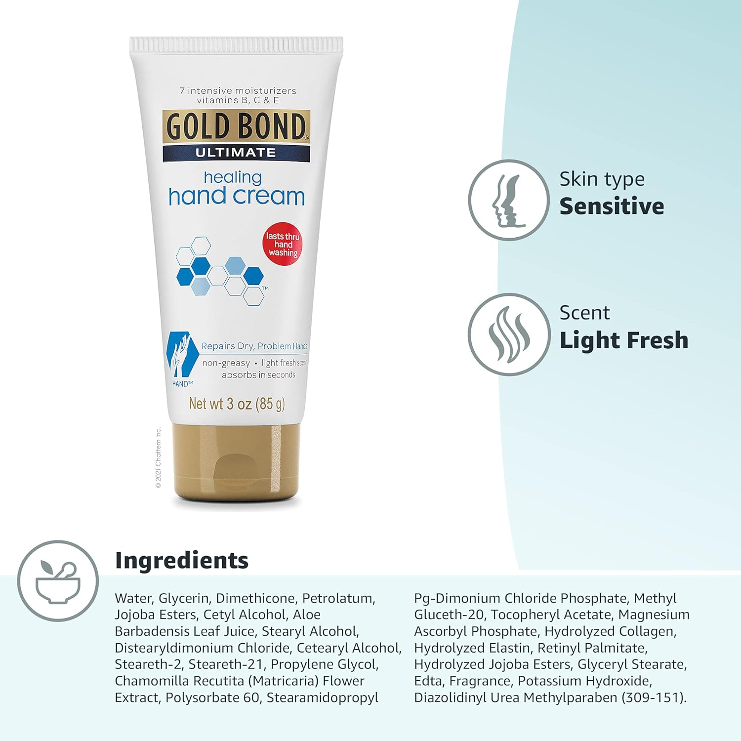 Gold Bond Healing Hand Cream, 3 oz., With Aloe, Moisture That Lasts Through Handwashing - 24hrsmart